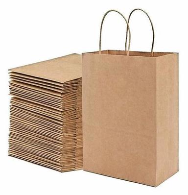 Brown` Gitanjali Paper Curves Kraft Paper Shopping Bags (Brown, 16 H X 12 W X 5 Inch G)