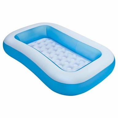 Blue Soft Inflatable 5Ft Rectangular Baby Pool Big Bath Water Tub