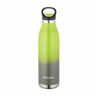 Green And Black Borosil Hydra Colourcrush - Vacuum Insulated Flask Water Bottle, 700 Ml