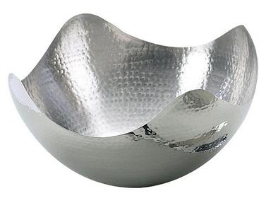 Silver Stainless Steel Hammered Fruit Serving Bowl