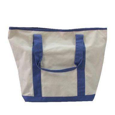 Canvas Cotton White Beach Bag For Women Wheels: Not Available
