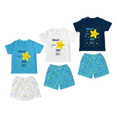 Washable Kids Multicolor Cotton Cartoon Printed T Shirts And Shorts Set