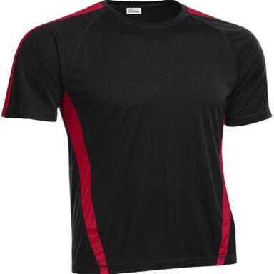 Polyester Multicolor Half Sleeve Round Neck Mens Sports Trendy Dry Fit T Shirt Size: Medium