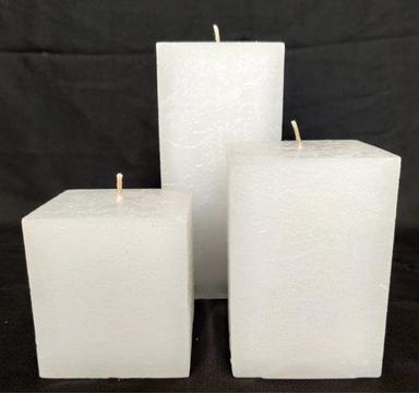 Paraffin Wax White Square Pillar Candles