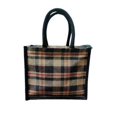 Black Eco Friendly Short Handle Jute Bag