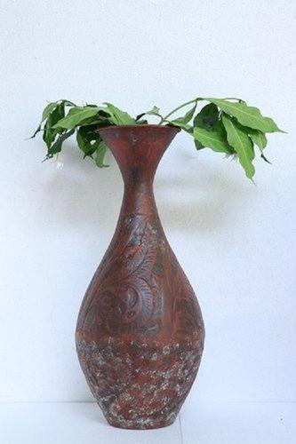 Metal Iron Flower Vase Rusted Antique