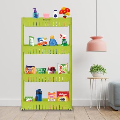Eco-Friendly Free Standing Green Color Easy To Use Slim Storage Organizer Rack