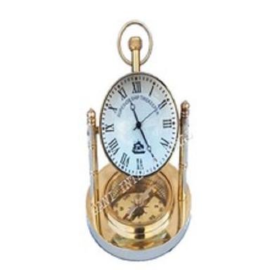 Various Colors Are Available Antiqued Collectors Solid Brass Desktop Clock