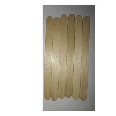 Light Brown Plain Pattern Flat Shape 12 To 17 Cm. Wooden Ice Cream Stick