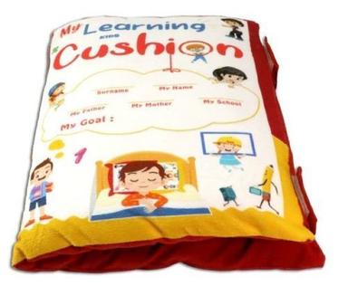 Velvet Printed Red Square Kids Educational Learning Cushion For 2 To 7 Years Size: 24 Inches X 13 Inches