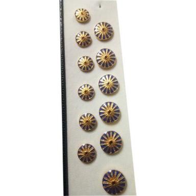 Golden Udaipuri Sherwani Button For Garment With Round Shape And Glossy Finish