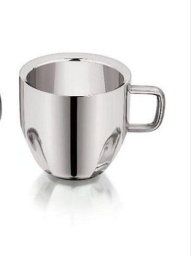 Silver 20 Ml 15 Mm Wall Thick Dishwasher Safe Stainless Steel Tea Cup With Handle