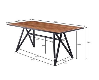 Easy To Clean Iron Wooden Table Home Furniture