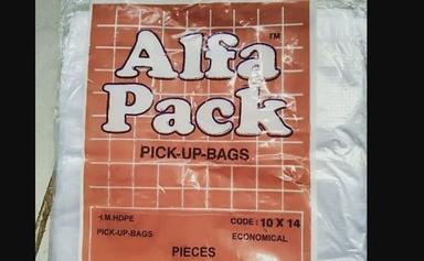 Orange And White Color Alfa Hm Hdpe Pickup Bags With 10X14 Inch Size Stand Up Pouch