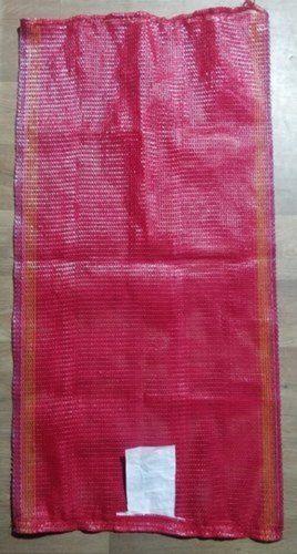 Plastic Pink Mesh Polypropylene Leno Vegetable Bag With Anti Tear Properties