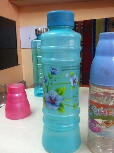 Round Adeshwar Blue Plastic Print Bottle 500 Ml