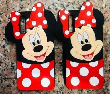 Rectangle Shaped Red And Black Mickey Mouse Design Back Cover For Android Phone Body Material: Rubber
