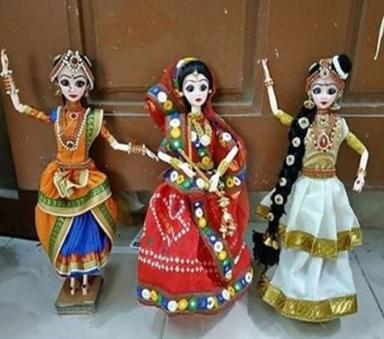 Wood Nominal Rates Multi Color Tradition Look Wooden Dancing Doll, Size 12 Cm, Pack Of 3 