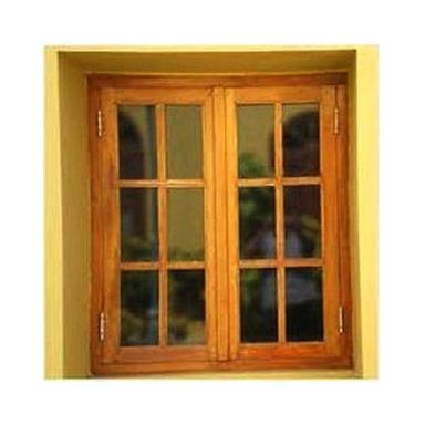 Wood Strong Termite Resistant Simple Sleek Durable Solid Brown Wooden Windows 