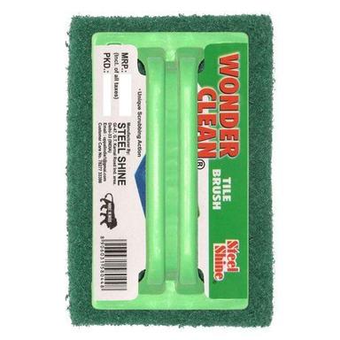 Blue Green Polyester Rectangle Cleaning Wonder Tile Brush 