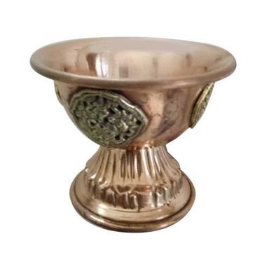 Golden Copper Butter Lamp, For Worship Purification