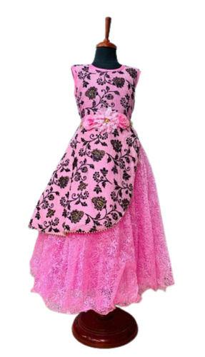 Pink Color Girls Stylist Party Wear Dresses