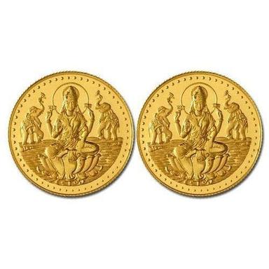 10 Gram 24 Kt Gloss Finished Double Sided Laxmi Round Pure Gold Coin Application: Women Material