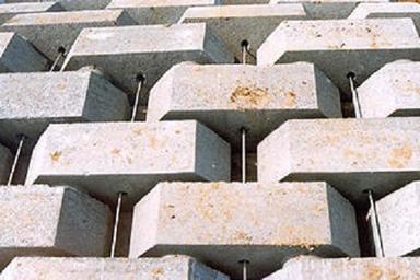 Rectangular Solid Cement Construction Interlocking Blocks (16x6x 5 Inches)