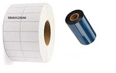 White Paper Barcode Thermal Sticker Roll, 50 Meter Length