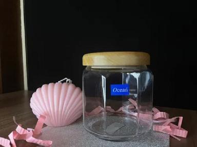 Ocean Pop 1000 Ml Clear Glass Jar With Wooden Lid For Home, Hotel Application: Drinking Water Treatment
