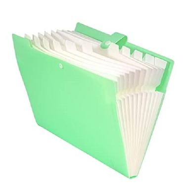 22 x 266 x 347 MM Rectangle Light Green Button Plastic File Folder