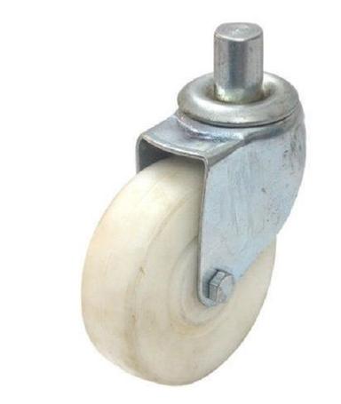 White And Silver 50 Mm 200 Kg 4 Inch Zinc Plated Round Rubber Swivel Caster Wheel 
