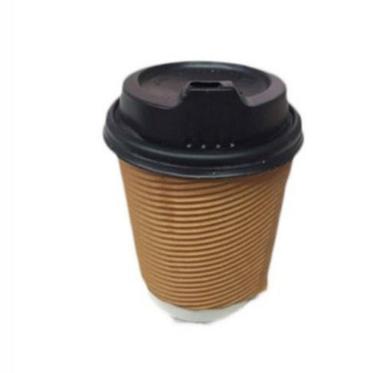 Black Heat And Cold Resistant Plain Disposable Paper Double Wall Coffee Cup