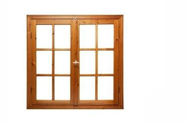 Brown 6 X 4 Feet Double Door Wooden Window For Home