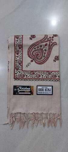 40 X 80 Inches Shri Kunj Krishna Wool Unisex Zari Work Shawls