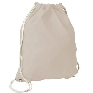 Cream 20X6 Inches 4 Kilogram Capacity Plain Cotton Drawstring Bag
