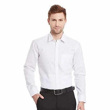 Formal Wear Plain White Full Sleeves Mens Shirt 