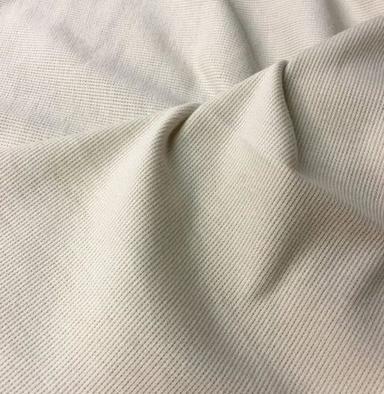 Cream 12 Meter Long 100 Gsm Plain Washable Cotton Rib Fabric