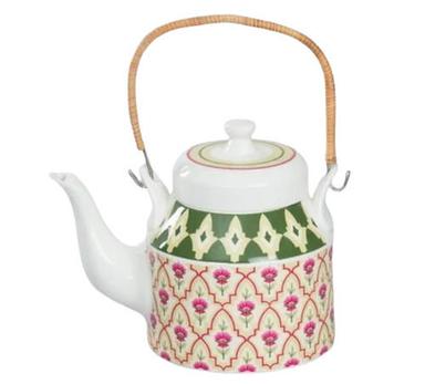 Multicolor 1000 Ml Dishwasher Safe Scratch Resistance Round Printed Ceramic Teapot
