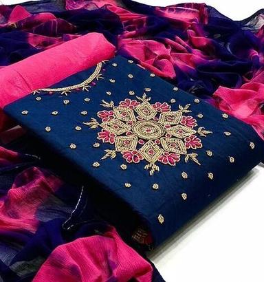 Women Modal Chanderi Silk with Handwork Fabric