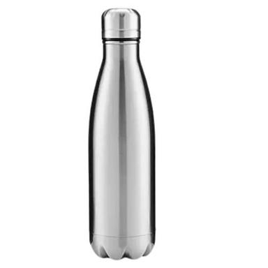 Silver 1 Liter 8 Mm Thick Round Screw Cap Stainless Steel Vacuum Bottle