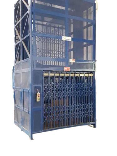 Blue Paint Coated Stainless Steel Live Powered Vertical Reciprocating Conveyor