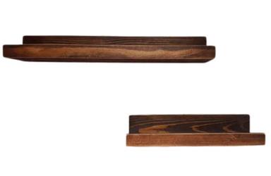 Handmade Set Of 2 Pieces 16X5X4 Inches Plain Solid Teak Wood Shelves
