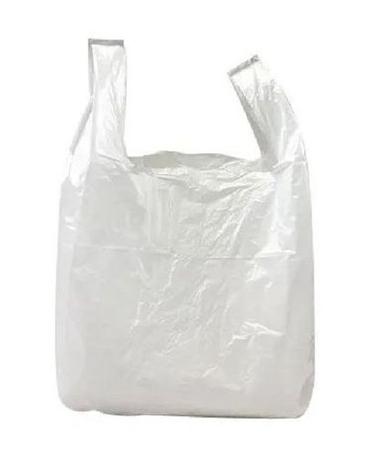 White 27X30Inch Plain Hand Length Handle Hm Polythene Bag
