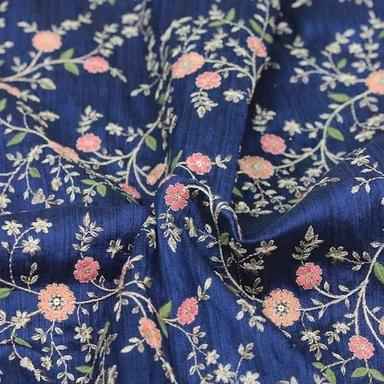 Multicolor Washable And Lightweight Embroidered Silk Fabric