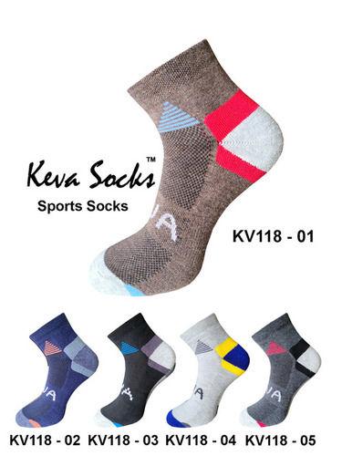 Multi Color Men Keva Sports Athletic Ankle Socks (5 Pairs Pack)