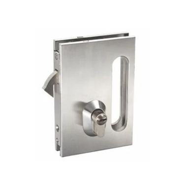 Silver Polished Finish Rectangular Stainless Steel Sliding Glass Door Lock