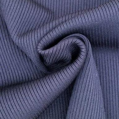Gray 60 Yarn Count Soft Knitted Technics Pure Cotton Rib Fabric