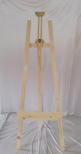 Natural Wooden Finish 5 Feet Adjustable Pinewood Easel Stand For Welcome Boards