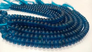 Blue Natural Neon Apatite Rondelle Plain Smooth 8Mm Gemstone Beads